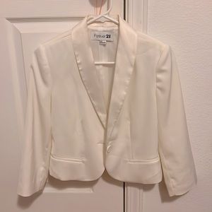 Cropped white blazer!